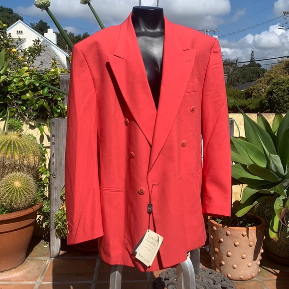Giorgio Varalli Salmon Double Breasted Blazer - Picture 1 of 4